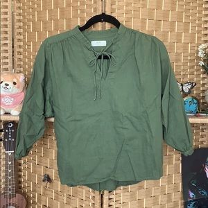 Green linen Blouse